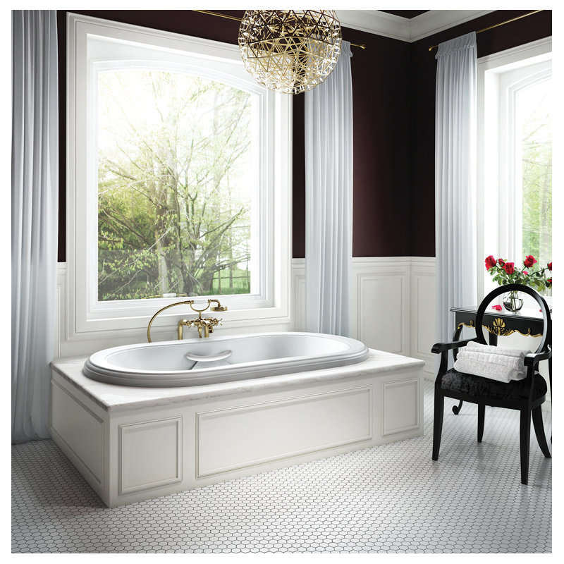 Elegancia 72'' L Soaking Bathtub, Back