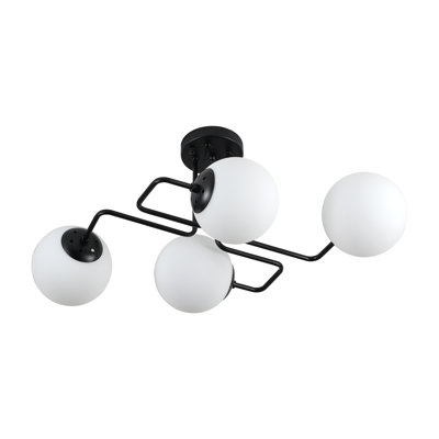 Plafonnier semi-encastré 4 lumières Spoutnik
