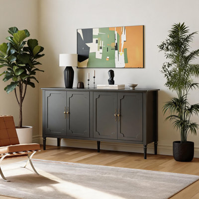 59" Vintage Buffet Sideboard Cabinet,Buffet Cabinet with Storage, Mid Century Modern Sideboard Cabinet with Shelves for Kitchen, Dining Room