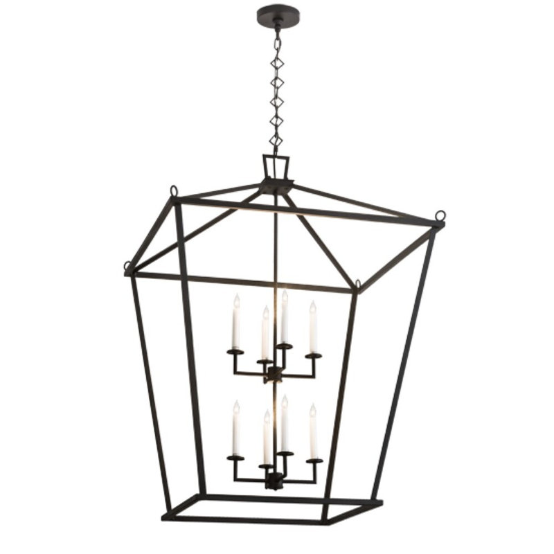 8 - Light Dimmable Lantern Geometric Chandelier