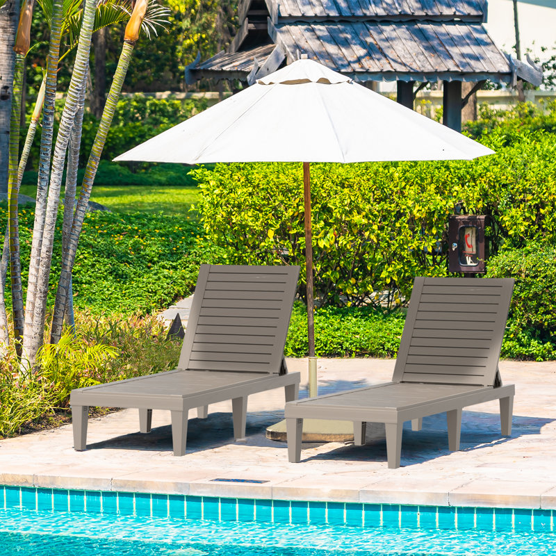 Outdoor Chaise Lounge, Brown