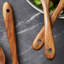 Ensemble de cuillères de cuisine en teck 6 pièces: poignée confortable, batterie de cuisine antiadhésive, cadeau de cuisine pratique pour les hommes et les femmes