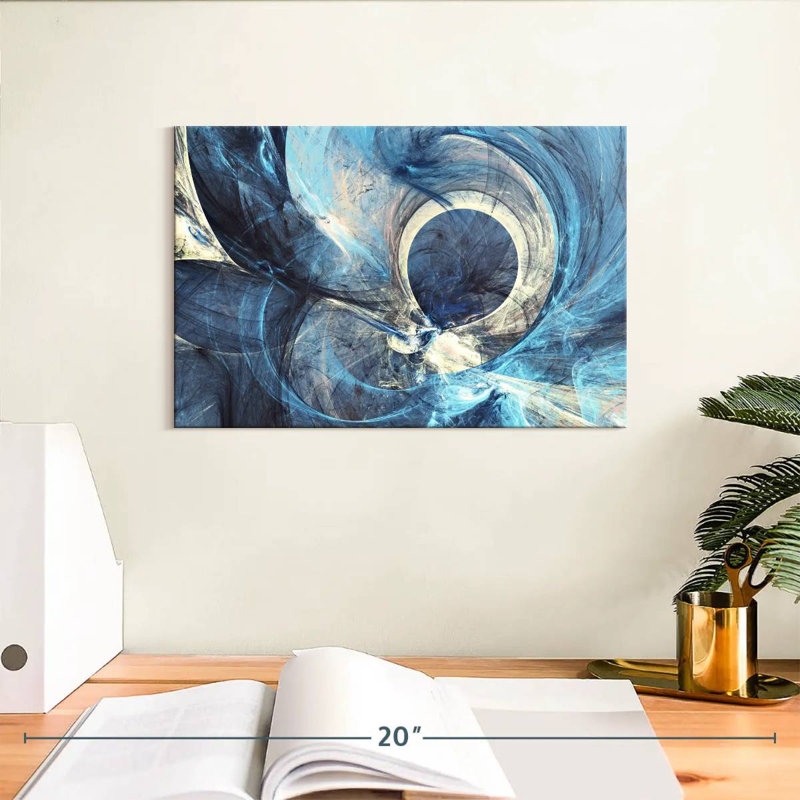 Avery gris et bleu abstrait, H 8 po x l 12 po