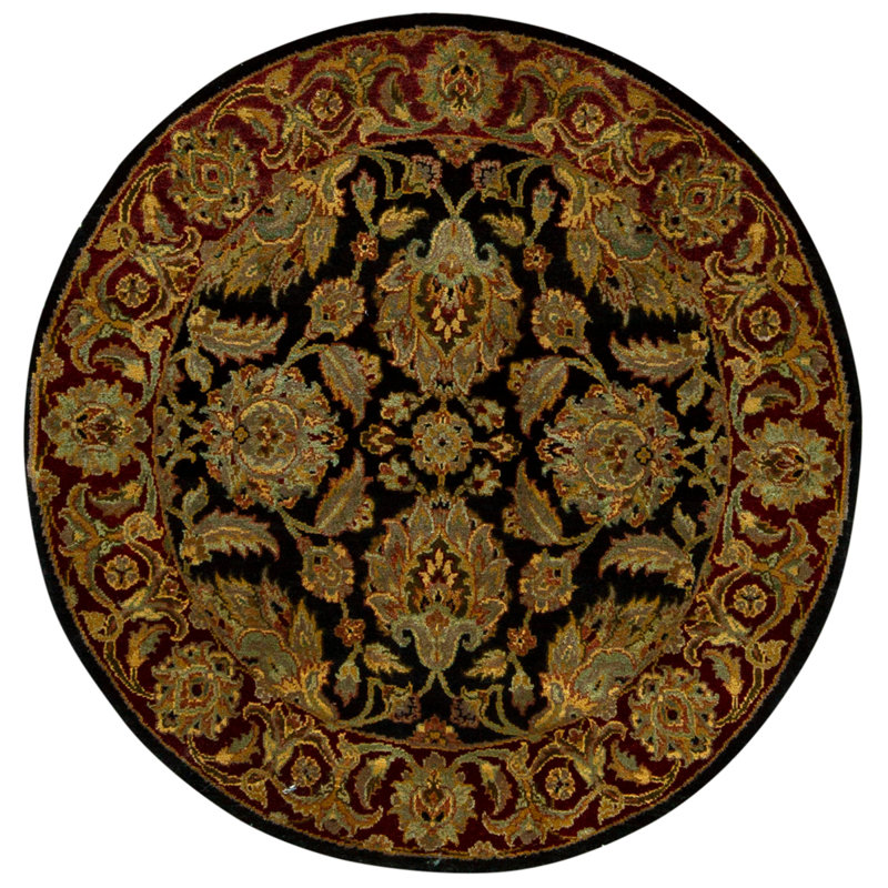 Tapis noir / rouge / sable noué à la main de haute qualité