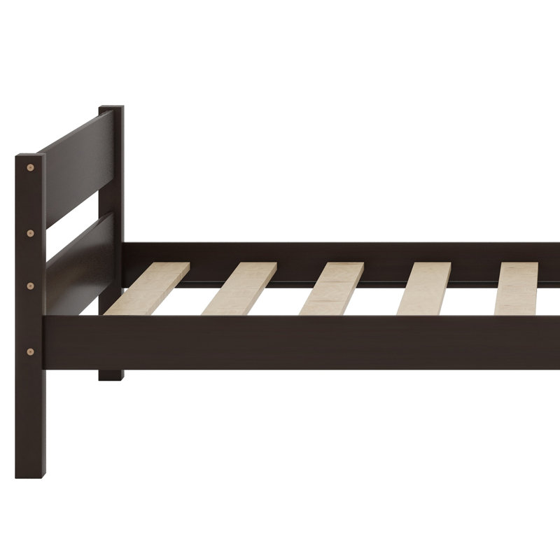 Wood Bed With Headboard And Footboard, Espresso