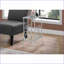 Table basse grise transitionnelle avec structure en métal argenté Tablette à 2 niveaux en verre trempé, peu encombrante pour le salon