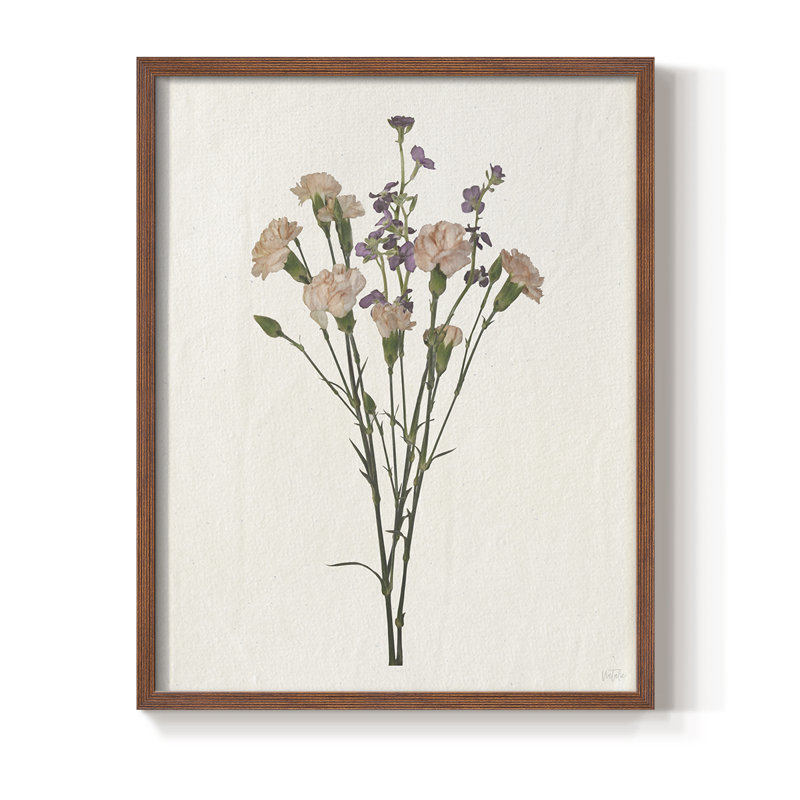 «Organic Floral I», reproduction encadrée - bois massif, H 30 po x l 24 po, Noyer