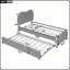 Lit plateforme simple tapissier avec pieds de support en bois et lit gigogne simple