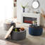 Round Storage Ottoman, 2 In 1 Function, Work As End Table And Ottoman, (25.5"X25.5"X14.5")-1264753347