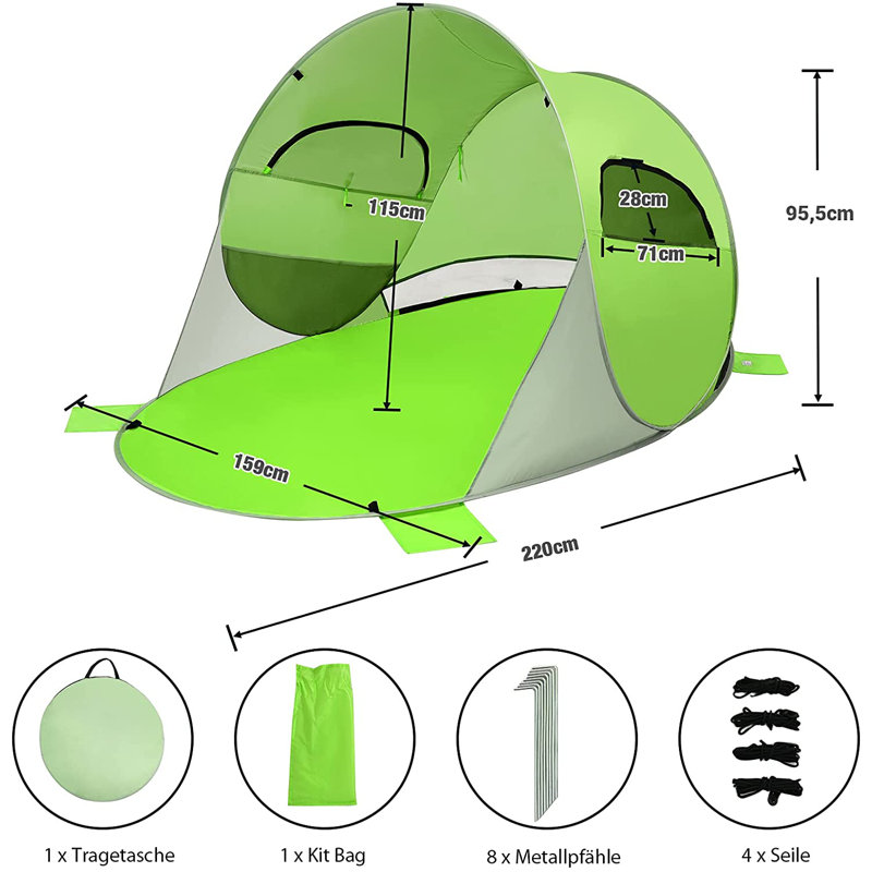 Crillon 4 Person Tent, Green