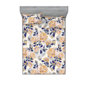 Indigo et crème / motif floral ivoire