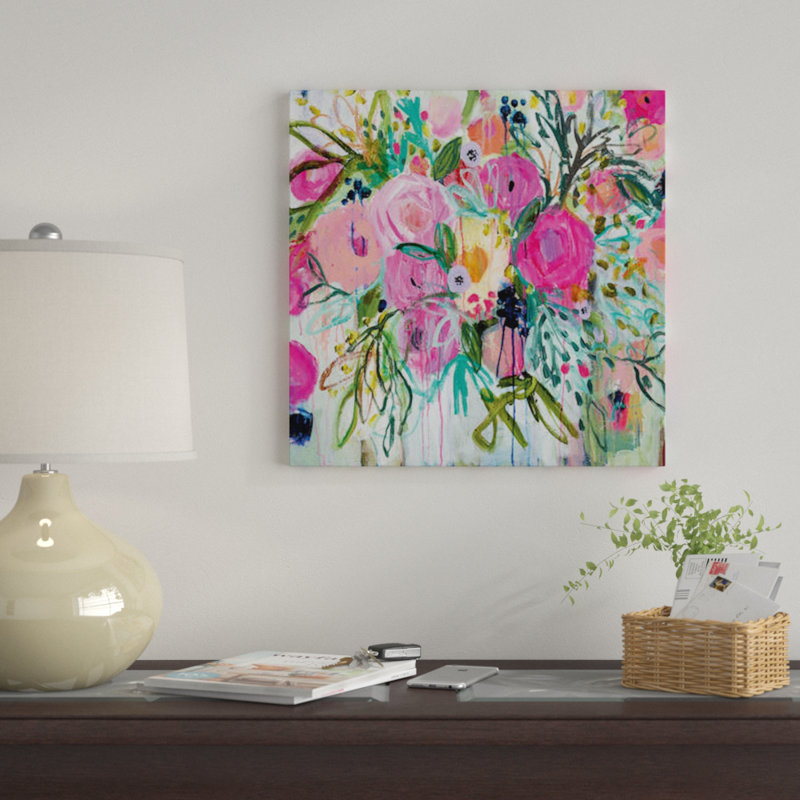 «Rose Burst», reproduction d'impression sur toile, H 18 po x l 18 po x P 1,5 po, Toile tendue, Pas de tapis