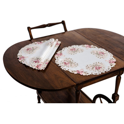 Albaugh Polyester Embroidered Round Placemat