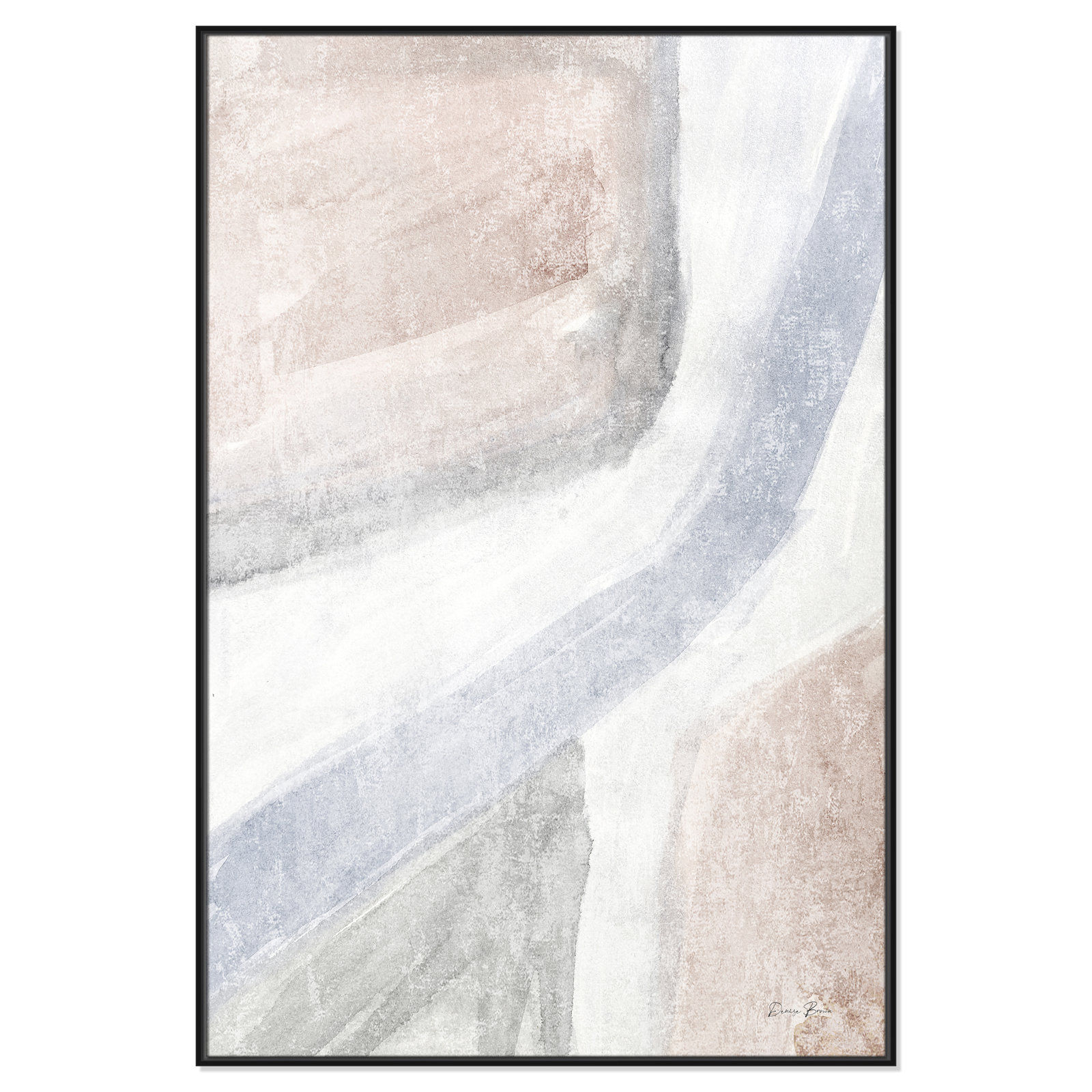 Helmsford "Soften 1" Painting, 61.5" H x 41.5" W x 2" D, Black
