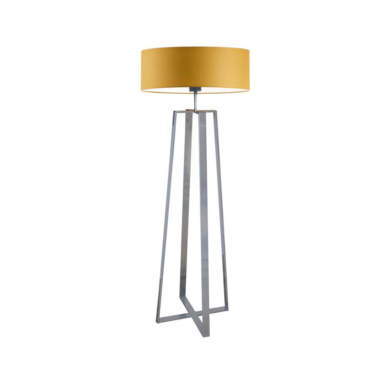 Arnessa 158cm Traditional Floor Lamp, Mustard, Silver