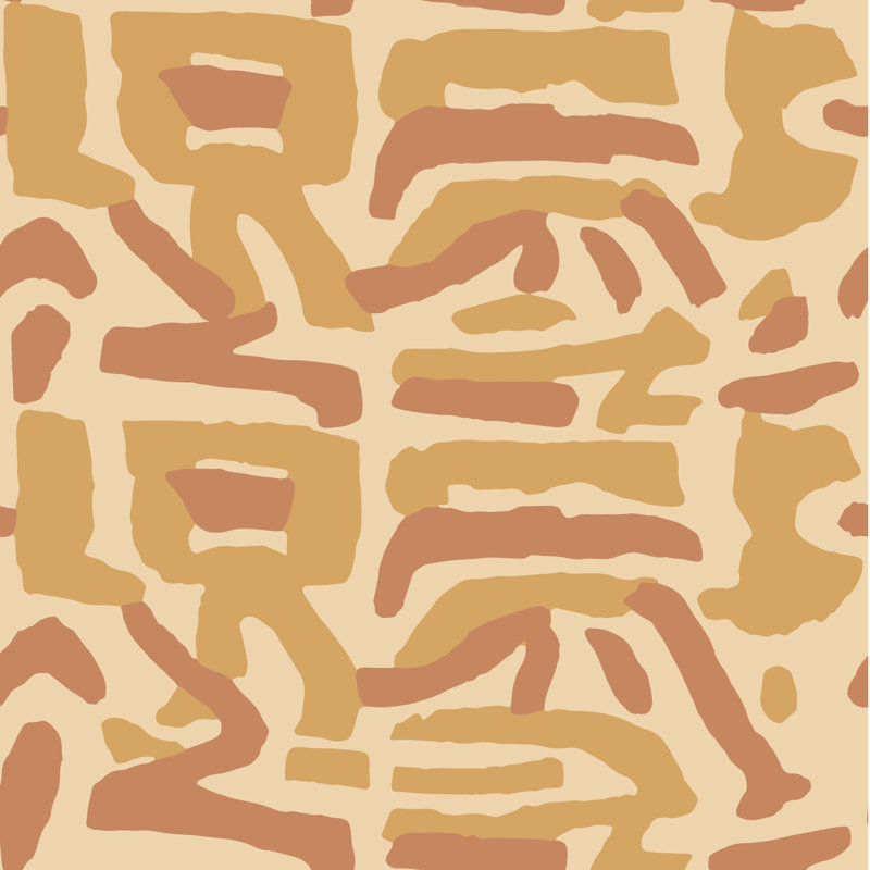 Tribal Traditions Wallpaper, Self-Adhesive, Peach Cream