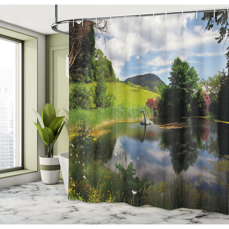 Shower Curtain with Hooks Included, 70"H x 69"W