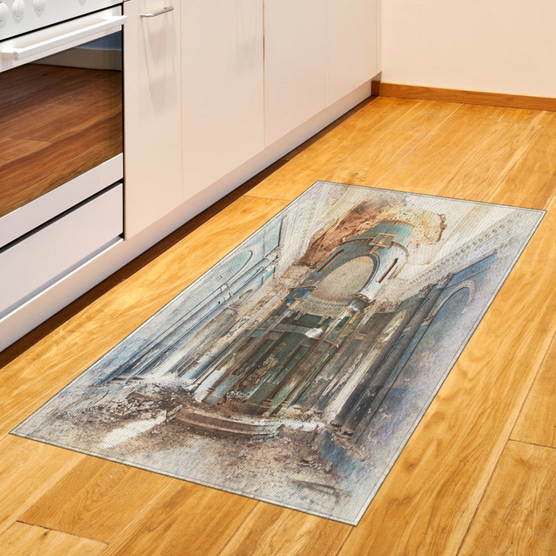 Tapis décoratif antique à haute densité en fibres longues, Rectangle 2 pi 7 po x 5 pi