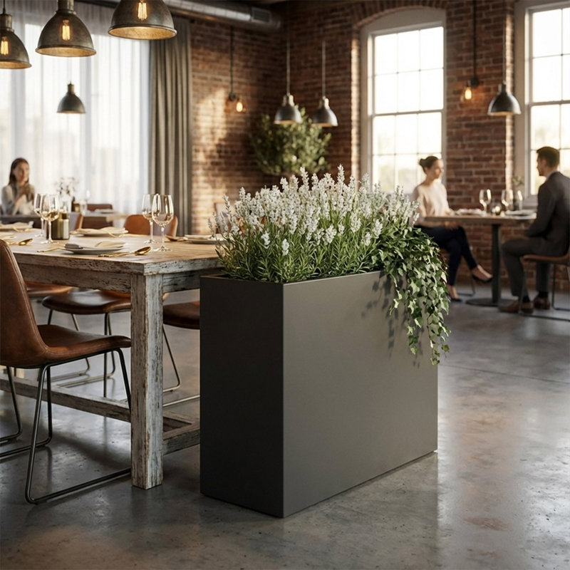 Galvanised Trough Planter - 90cm X 82cm, Grey