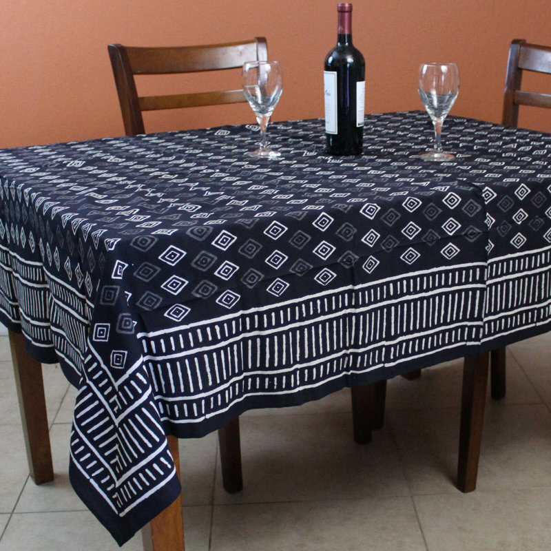 Nartuni Geometric 100% Cotton Tablecloth, 72" Square