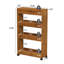 Chariot de rangement étroit à 4 niveaux, meuble de rangement de cuisine à roulettes, chariot utilitaire en bois massif avec roulettes pour la cuisine, la buanderie et la salle de bain