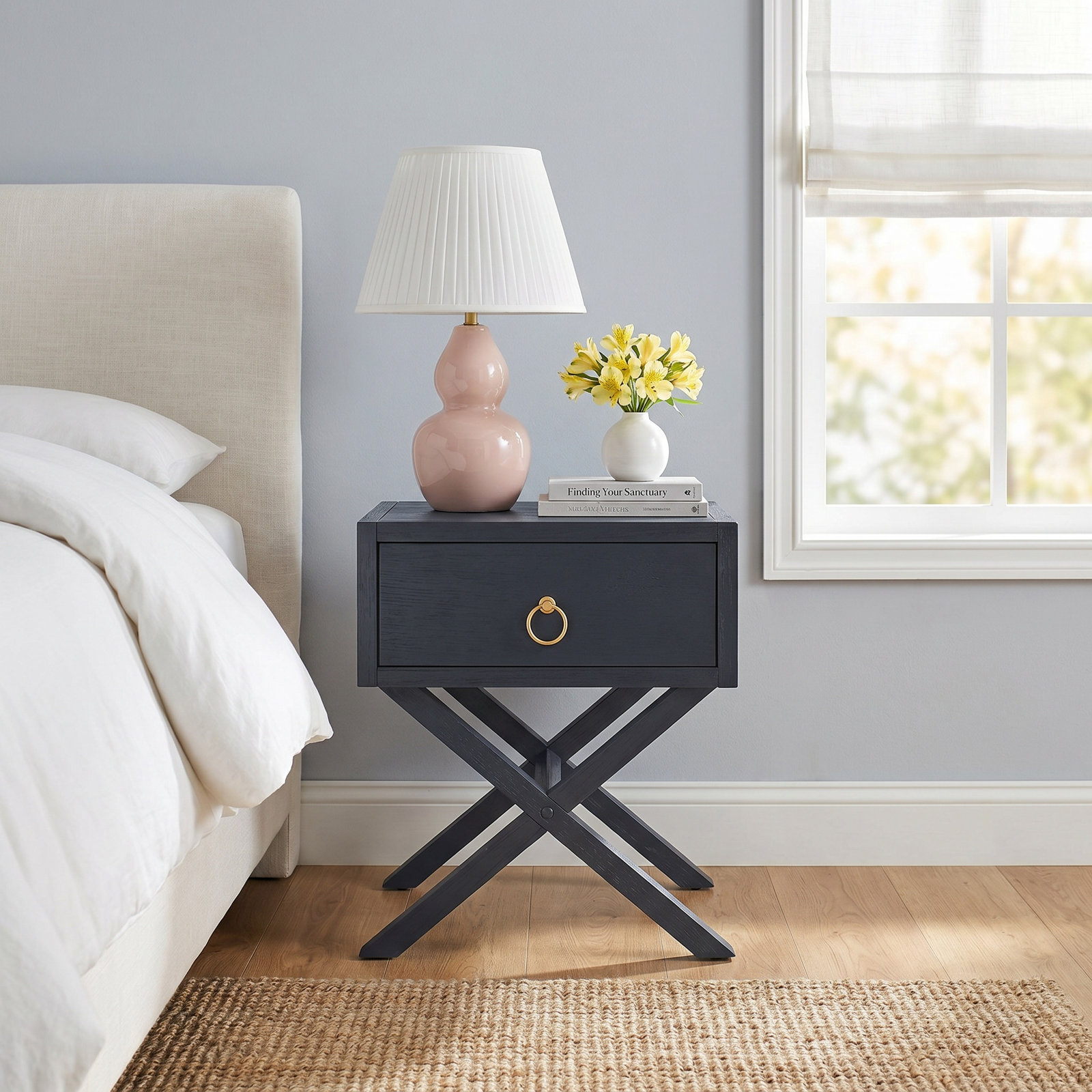 Elin 1 - Drawer Nightstand, Navy Blue