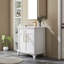 Meuble-lavabo moderne 27,8 po avec surface peinte, meuble-lavabo autoportant Mid-Century avec rangement, meuble-lavabo haut de gamme avec tiroirs et poignées en métal-918139535