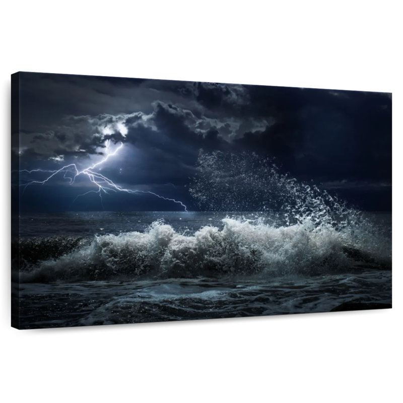 Gillard Seascape Lightning Storm, 8" H x 12" W