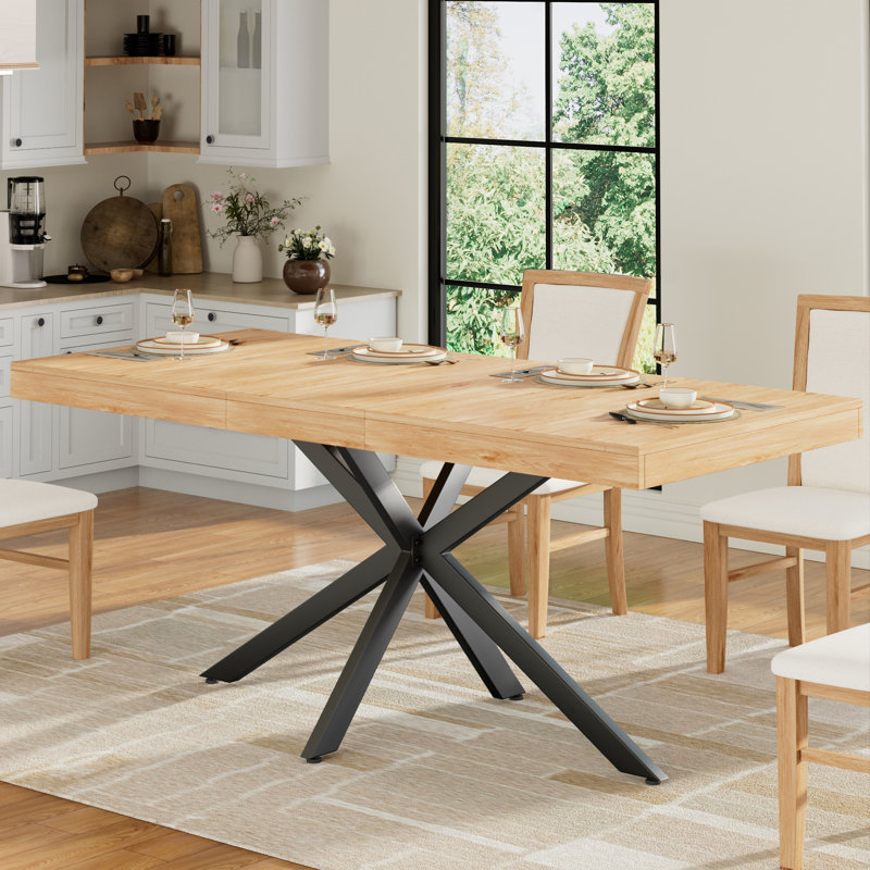 Averni Extendable Dining Table with Storage Box for 6-10 Seat, Oak