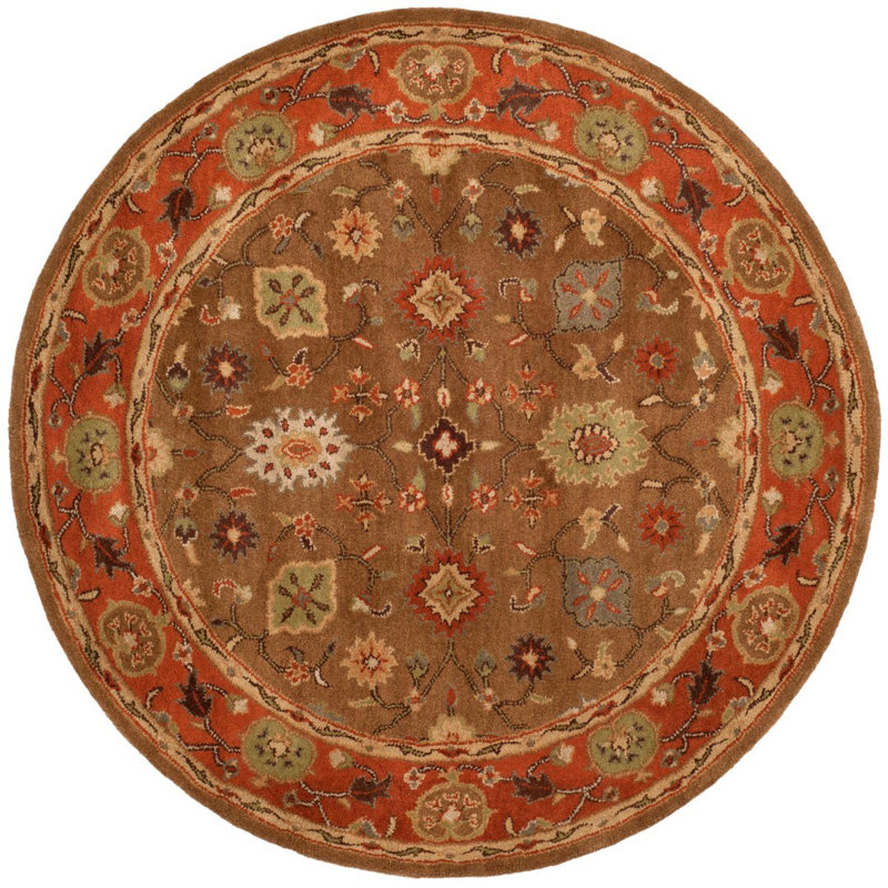 Tapis oriental en laine touffeté à la main Cranmore, Rond 3 pi 6 po