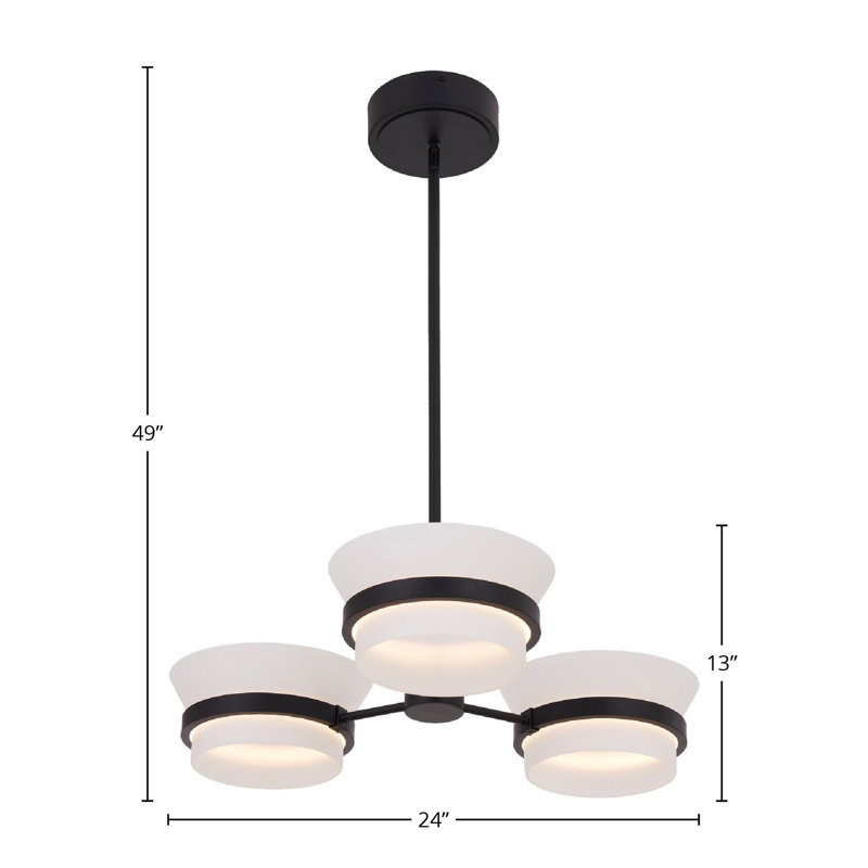Lustre noir Anel 3 LT Kalco