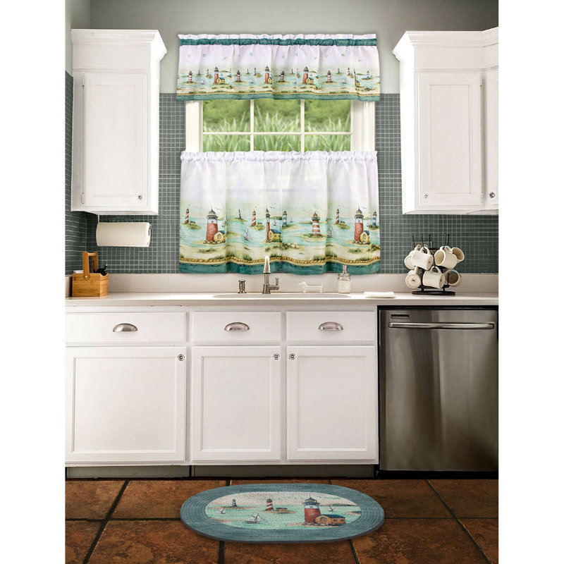 Pangkal Pinang Tailored Kitchen Curtain, 58" W x 24" L
