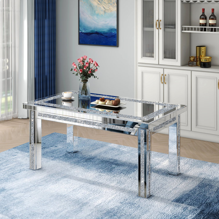 Andreja Rectangle 160Cm L x 90Cm W Glass Dining Table