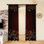 2 pièces de rideaux à motif de roses rouges et or, style baroque luxueux, rideaux de fenêtre à passe-tringle, design floral élégant, décoration de fenêtre d'étude de salon