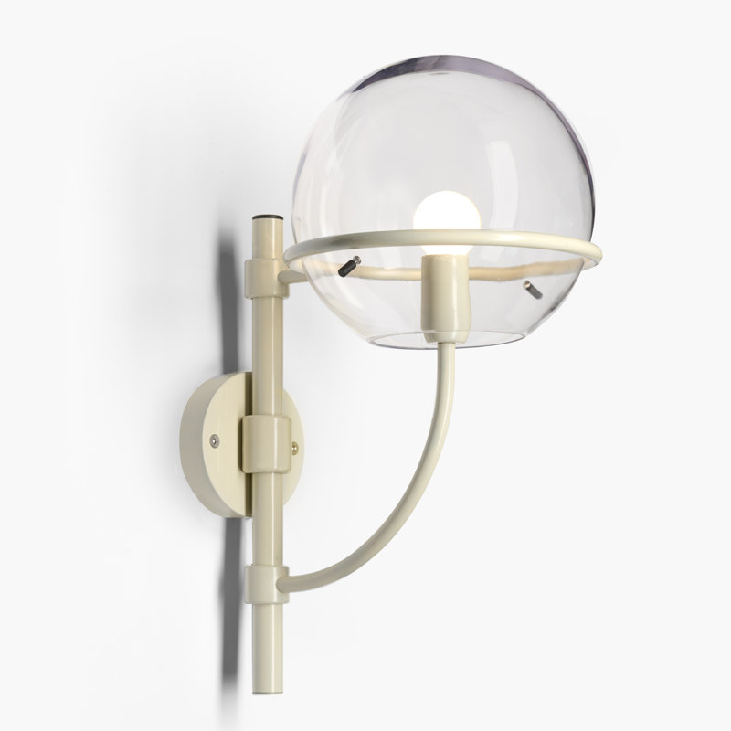 Lyndon - Light Outdoor Armed Sconce, Ivory/Clear