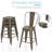 Frese Iron Counter Stool with Steel Frame-1269518359