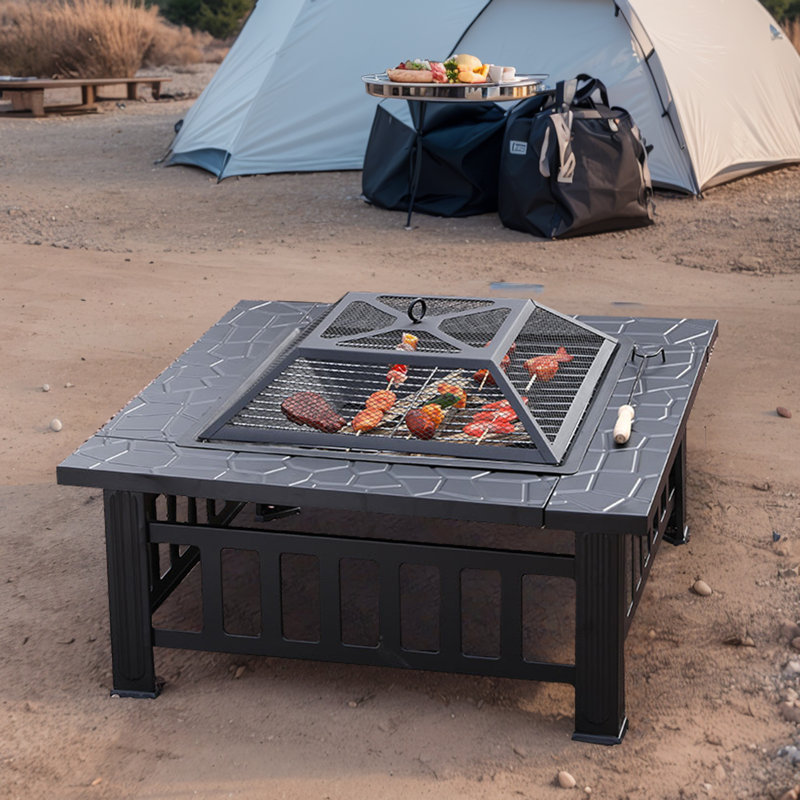 Iron Outdoor Square Fire Pit
