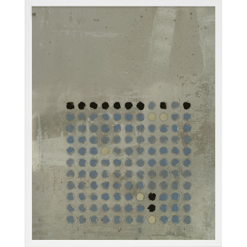 Circles In Squares 11 Painting by Jacques Pilon, White Wood, 25" H x 20" W x 1.25" D