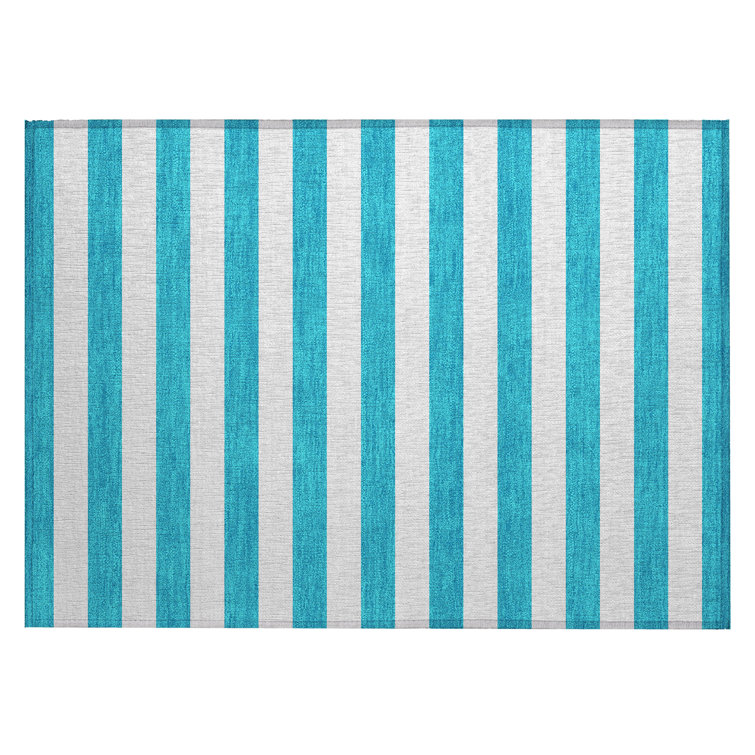 Washable Striped Indoor / Outdoor Rug