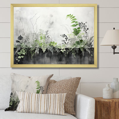 «Green Minimalisme Botanical Serenity - Plants», art mural