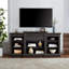 Console multimédia avec grand cabinet de rangement, meuble télé multimédia moderne, l 65,75 po x P 17 po x H 32,48 po