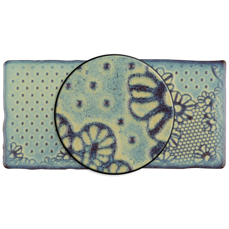 Antic Feelings 3" x 6" Ceramic Patterned Subway Tile, Feelings Aguamarina