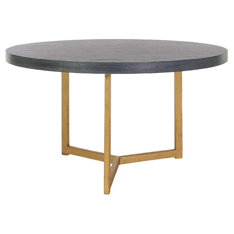 Valley 56" Trestle Dining Table, Gold Leaf, Black