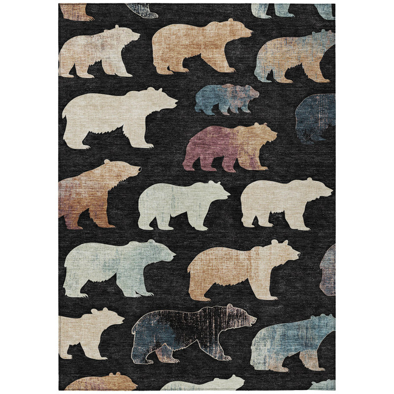 Machine Washable Indoor/Outdoor Adalaide ACN2338 Lodge Rug, Rectangle 8' x 10'