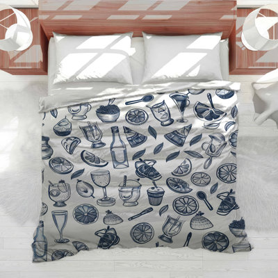 Cocktails Bedding Food Comforter Hollywood Regency