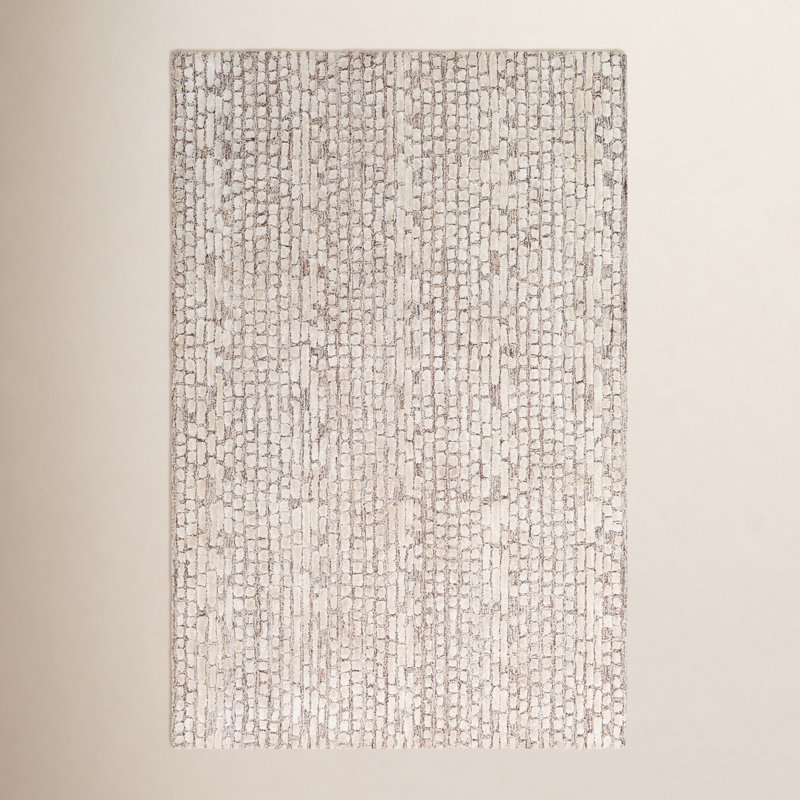 Tapis ivoire touffeté à la main Mulbury, Rectangle 2 pi x 3 pi