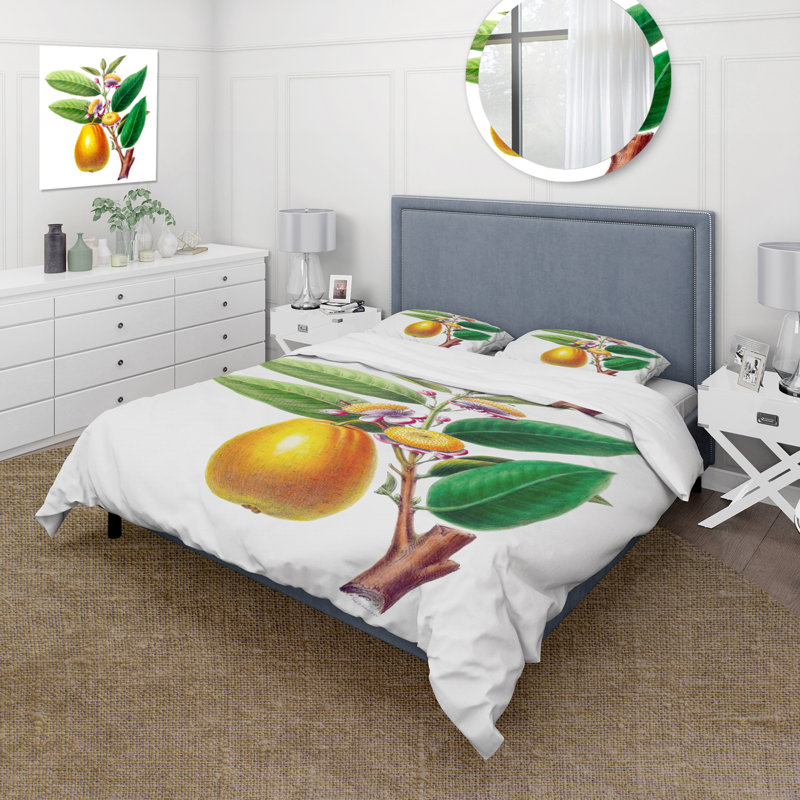 Vintage Fruits I - Ensemble de housse de couette Farmhouse - Microfibre de polyester