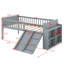 Children Platform Bed with Guardrail, Slide & Storage Shelves-519205730