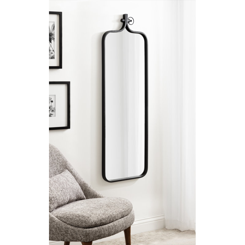 Miroir d'appoint Ristaino, Noir, 48 po x 16 po