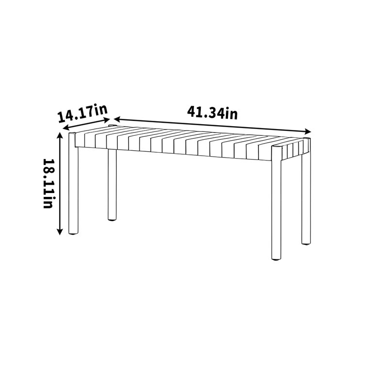 Banc tabouret en bois massif, Noir / blanc